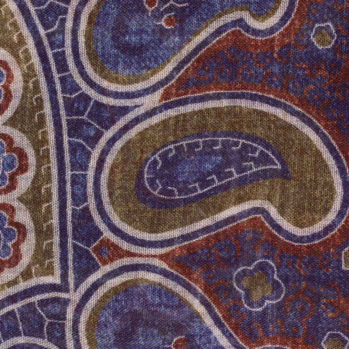 Écharpe bleue à motif paisley